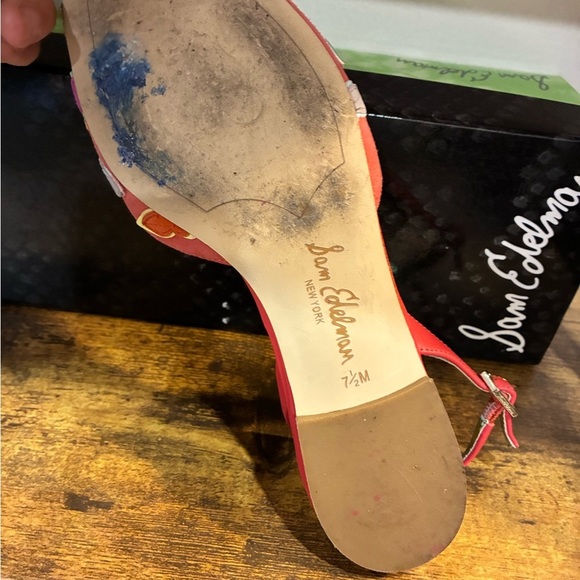 Sam Edelman lips pink slingback sandal flats size 7.5 - Picture 3 of 3